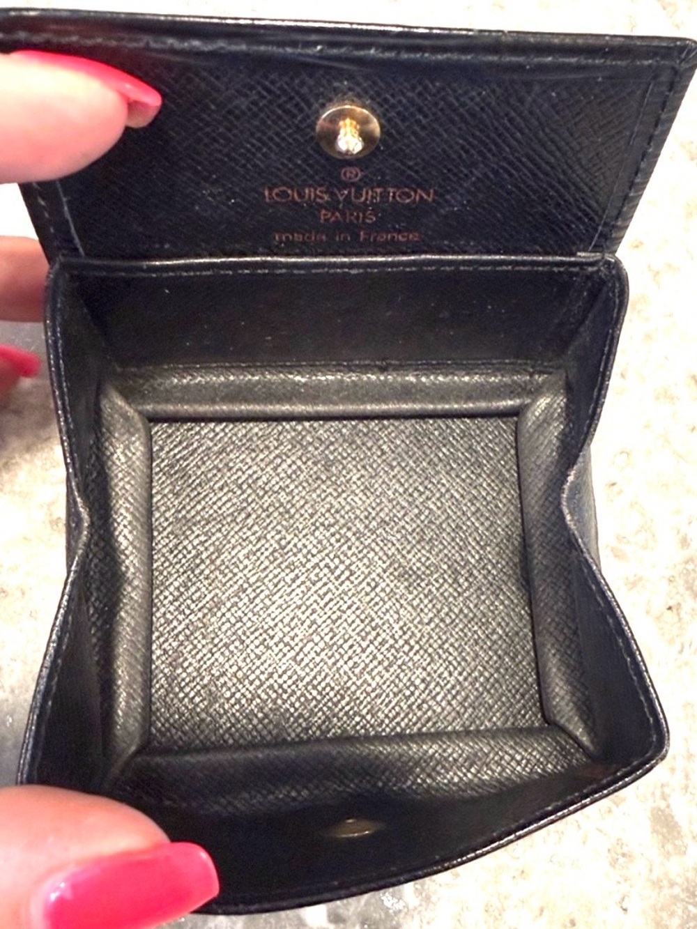 LOUIS VUITTON Epi Porte Monnaie Boite Coin Purse M63692 Black Noir France - Picture 4 of 5